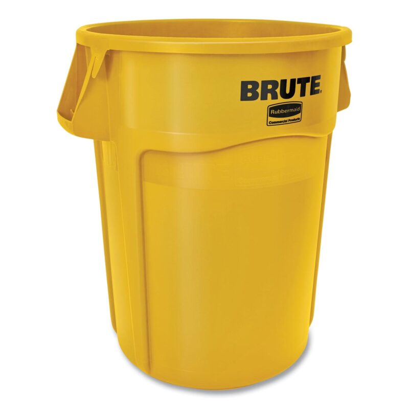 Rubbermaid Commercial Vented Round Brute Container, 44 gal, Plastic, Yellow - Image 3