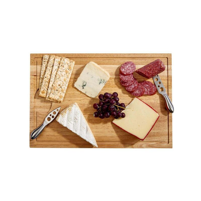 Rubberwood Cutting Board With Well - 18  X 12 - Image 2