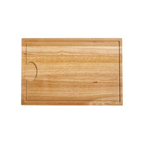 Rubberwood Cutting Board With Well - 18  X 12