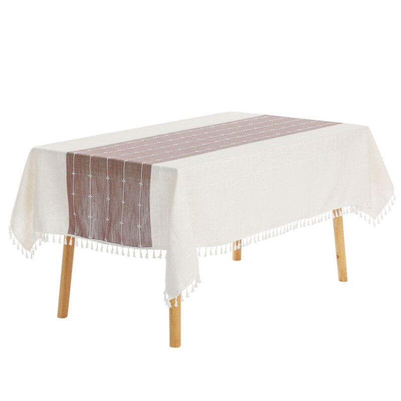 Rustic Cotton Linen Waterproof Dinner Party Table Cover 1 Pc 39  X 63 - Image 7