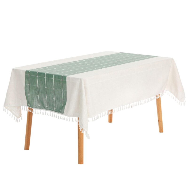 Rustic Cotton Linen Waterproof Dinner Party Table Cover 1 Pc 39  X 63 - Image 6