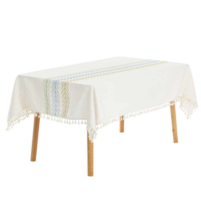 Rustic Cotton Linen Waterproof Dinner Party Table Cover 1 Pc 55  X 87 - Image 11