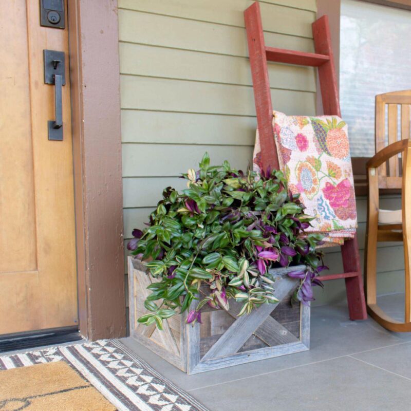 Rustic Farmhouse 4ft Reclaimed Wood Decorative Bookcase Picket Ladder - Image 3