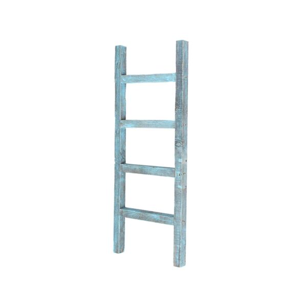 Rustic Farmhouse 4ft Reclaimed Wood Decorative Bookcase Ladder