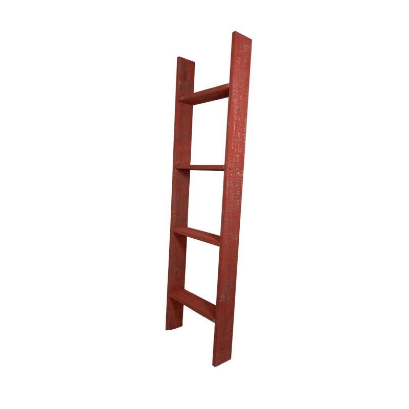 Rustic Farmhouse 4ft Reclaimed Wood Decorative Bookcase Picket Ladder - Image 8