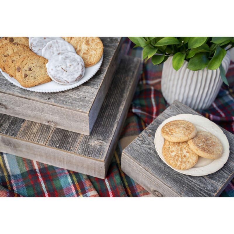 Rustic Farmhouse Reclaimed Wood Dessert/Cake Stand 3-Piece Set - Image 4