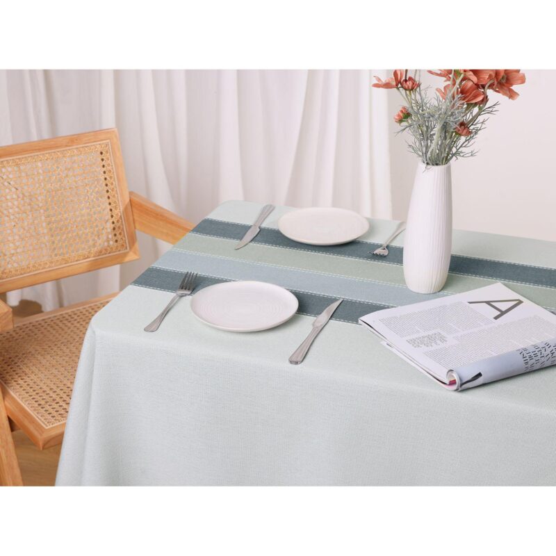 Rustic Tablecloth Cotton Linen Waterproof Table Cover With Tassels 55  X 87 - Image 5