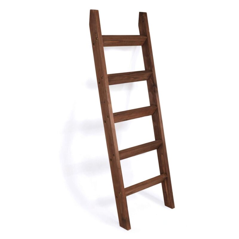 Rustic Wooden Ladder Shelf For Quilts And Farmhouse Decor - Image 4