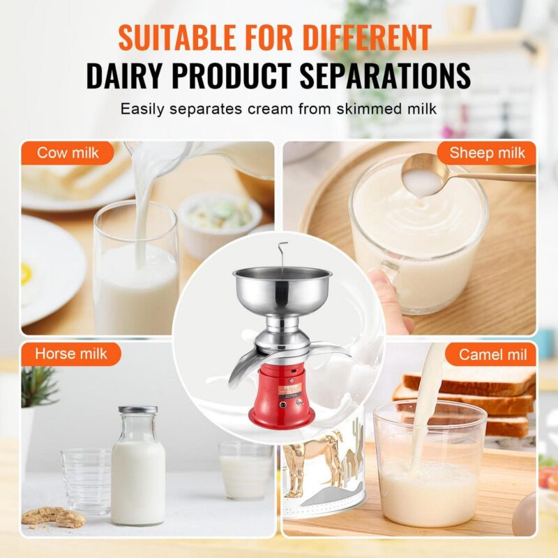 SKYSHALO Milk Cream Centrifugal Separator Electric Cream Separator 100L/H 100-240V - Image 6