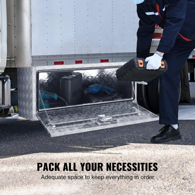 SKYSHALO Underbody Truck Storage, 36 x24 x24 , Aluminum Diamond Plate Toolbox, Lock and Keys Included, Weatherproof Trailer Box with T-Handle Latch for Trucks, Vans, Trailers - Image 8