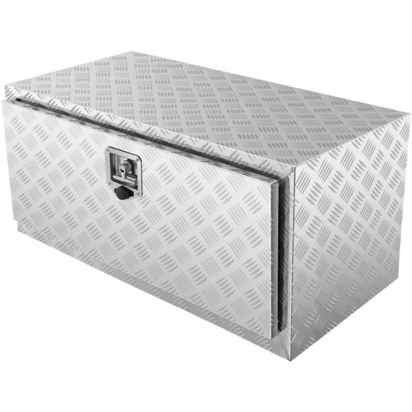 SKYSHALO Underbody Truck Storage, 36 x24 x24 , Aluminum Diamond Plate Toolbox, Lock and Keys Included, Weatherproof Trailer Box with T-Handle Latch for Trucks, Vans, Trailers