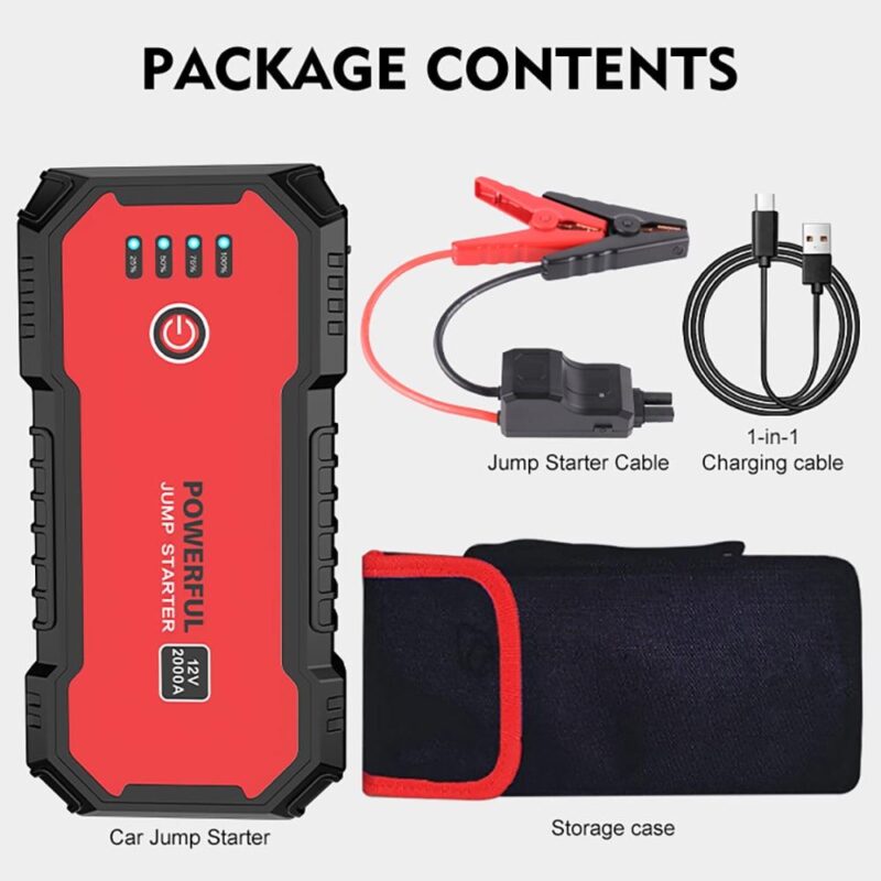 SUGIFT 2000A Car Jump Starter 12V 20000mAh up to 9L Gas 7L Diesel Engines with USB Quick Charge 3.0 and Smart Clip - Image 8