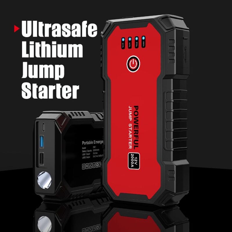 SUGIFT 2000A Car Jump Starter 12V 20000mAh up to 9L Gas 7L Diesel Engines with USB Quick Charge 3.0 and Smart Clip - Image 6