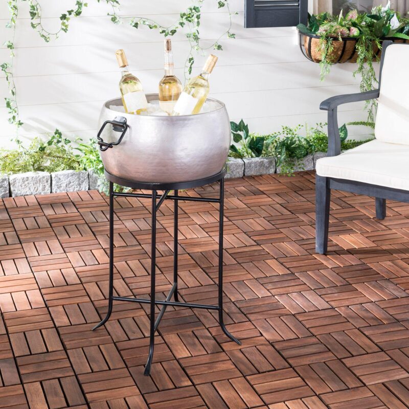 Safavieh Azoz Indoor / Outdoor Beverage Tub and Stand 2-piece Set - Image 2