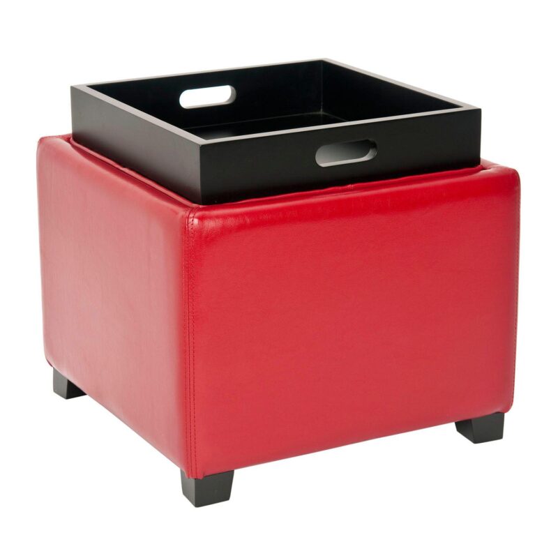 Safavieh Bennett Single Tray Storage Ottoman - Image 2