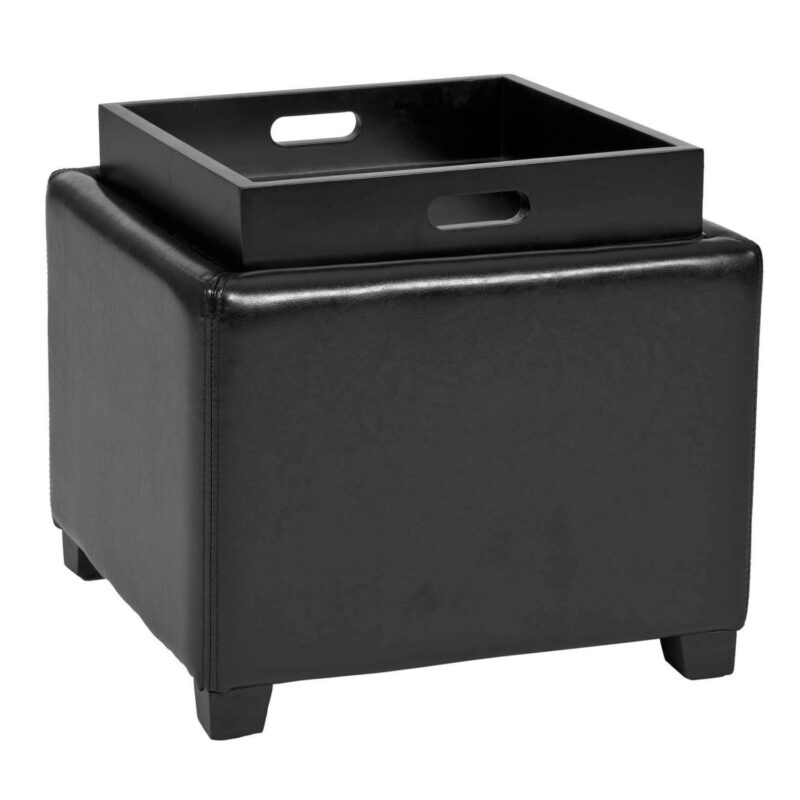 Safavieh Bennett Single Tray Storage Ottoman - Image 4