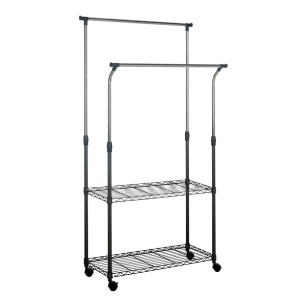 Safavieh Giorgio Chrome Wire Double Rod Clothes Rack