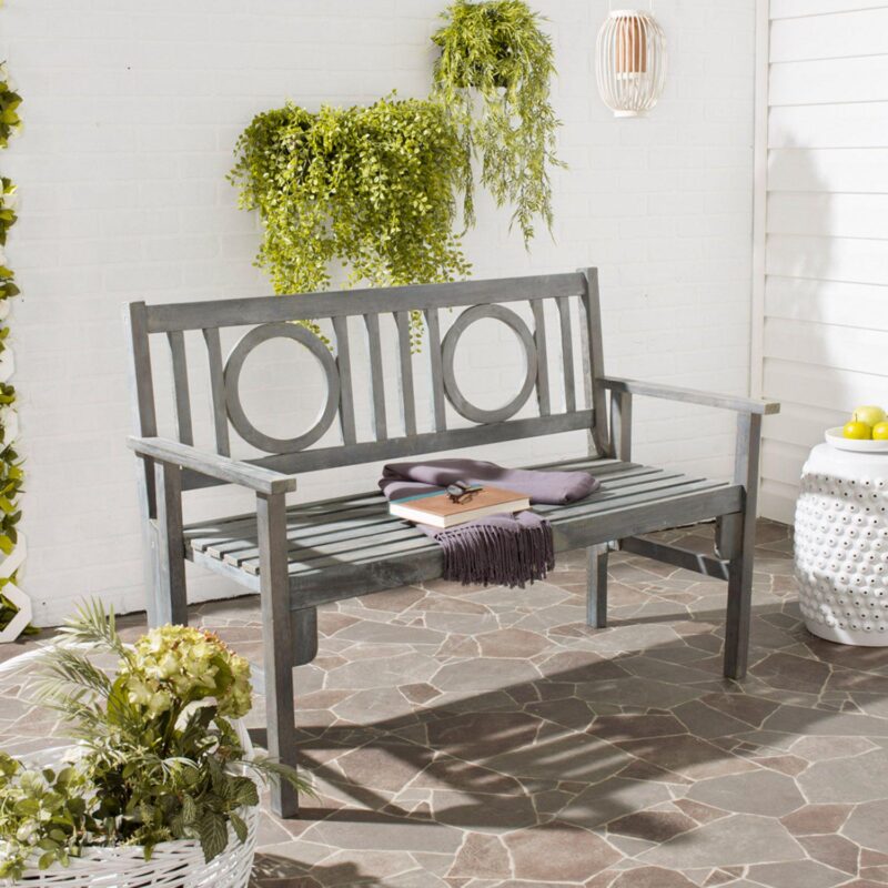 Safavieh Piedmont Indoor / Outdoor Folding Bench - Image 2