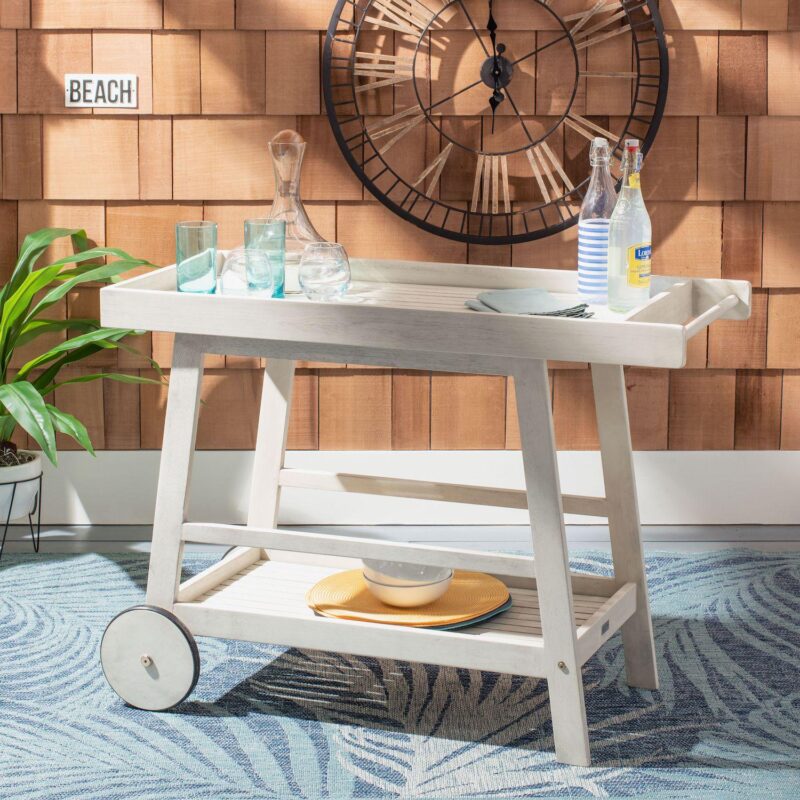 Safavieh Renzo Indoor / Outdoor Wood Bar Cart - Image 2