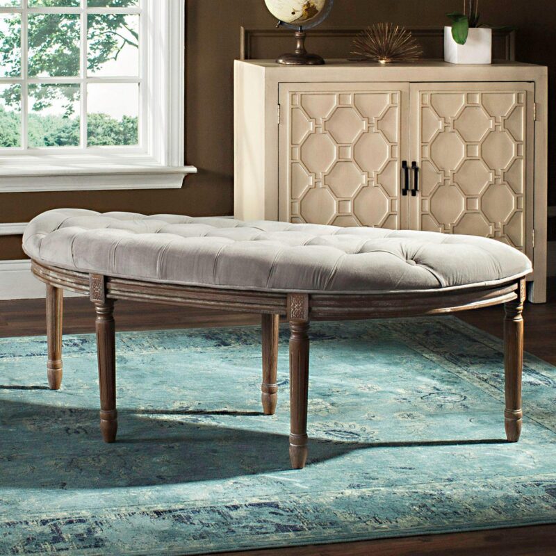 Safavieh Tufted Semi-Circle Round Bench - Image 6