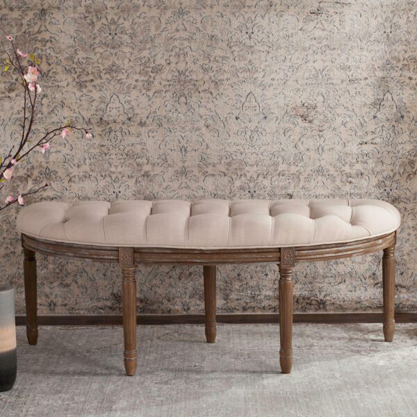 Safavieh Tufted Semi-Circle Round Bench