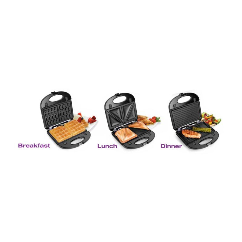 Salton 3 In 1 Grill, Sandwich and Waffle Maker - Image 2