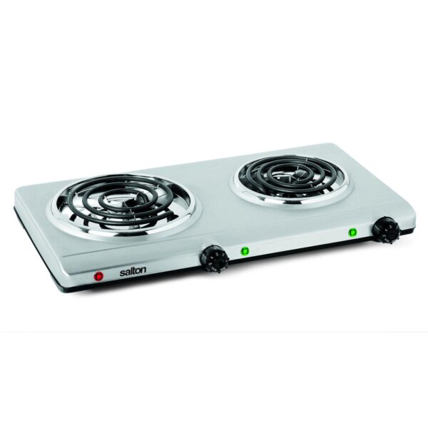 Salton Portable Double Cooktop - Stainless Steel