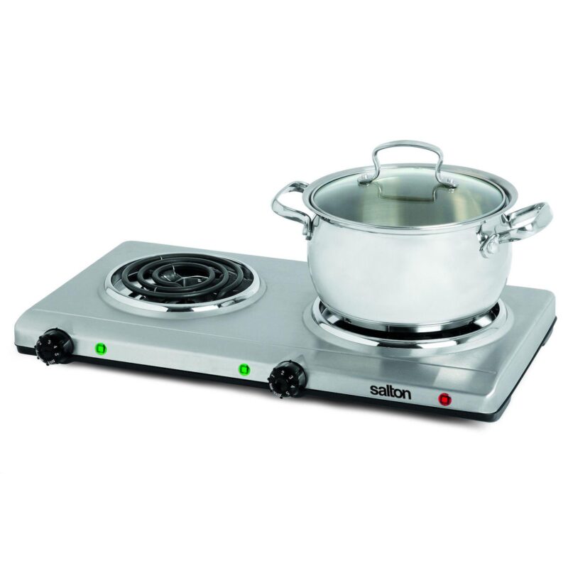 Salton Portable Double Cooktop - Stainless Steel - Image 2