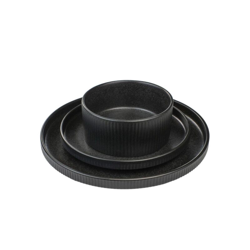 Sango Anderson Black Stoneware 12-piece Dinnerware Set - Image 3