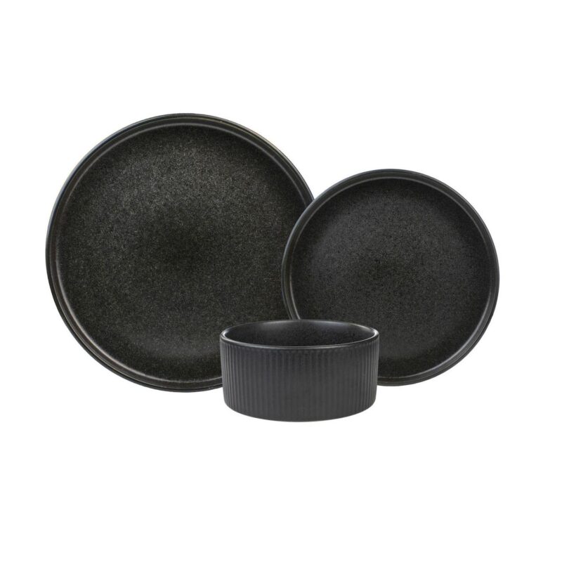 Sango Anderson Black Stoneware 12-piece Dinnerware Set - Image 2