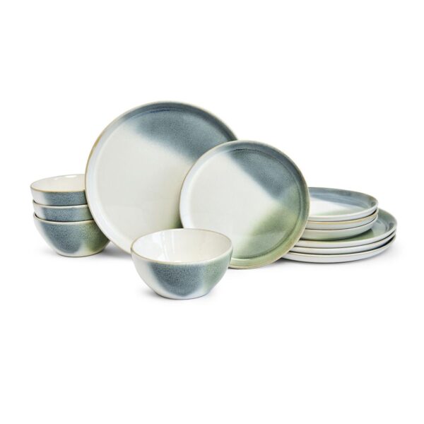 Sango Color Block Reactive 12-Piece Dinnerware Set