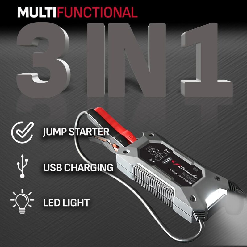 Schumacher Electric Lithium Jump Starter and Portable Power Pack SL1596, 3-in-1, 2500A, 12V, for 10.0L gas, 6.0L diesel engines- works on cars, trucks, motorcycles, and marine batteries. New in box. - Image 2