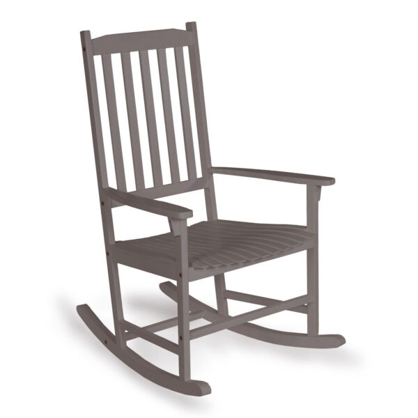 Seagrove Farmhouse Classic Slat-back 350-lbs Support Acacia Wood Outdoor Rocking Chair