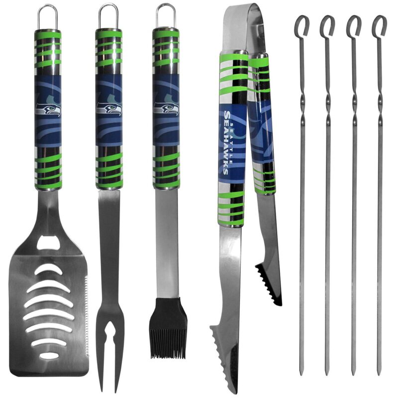 Seattle Seahawks Tailgater 8-Piece BBQ Grill Set - Image 2