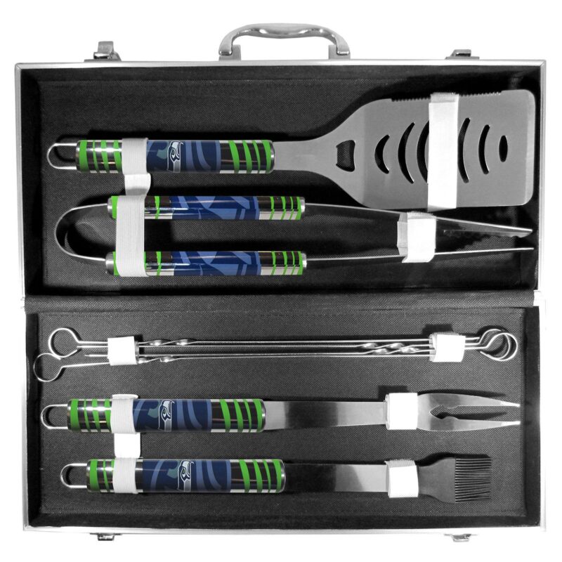 Seattle Seahawks Tailgater 8-Piece BBQ Grill Set - Image 3