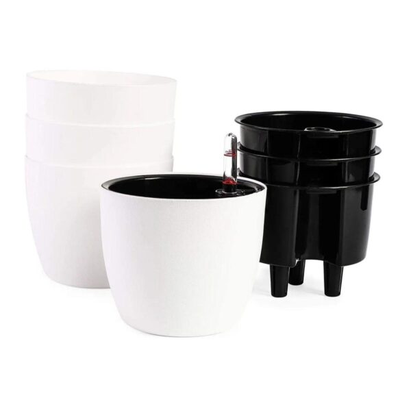 Self Watering Pot Planter With Water Level Indicator 4 Pcs