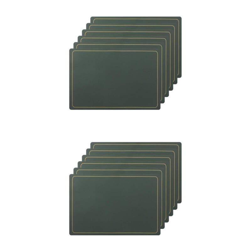 Set Of 12 Heat Resistant Modern Faux Leather Placemats For Kitchen Dining Room 18x12 Inch - Image 12