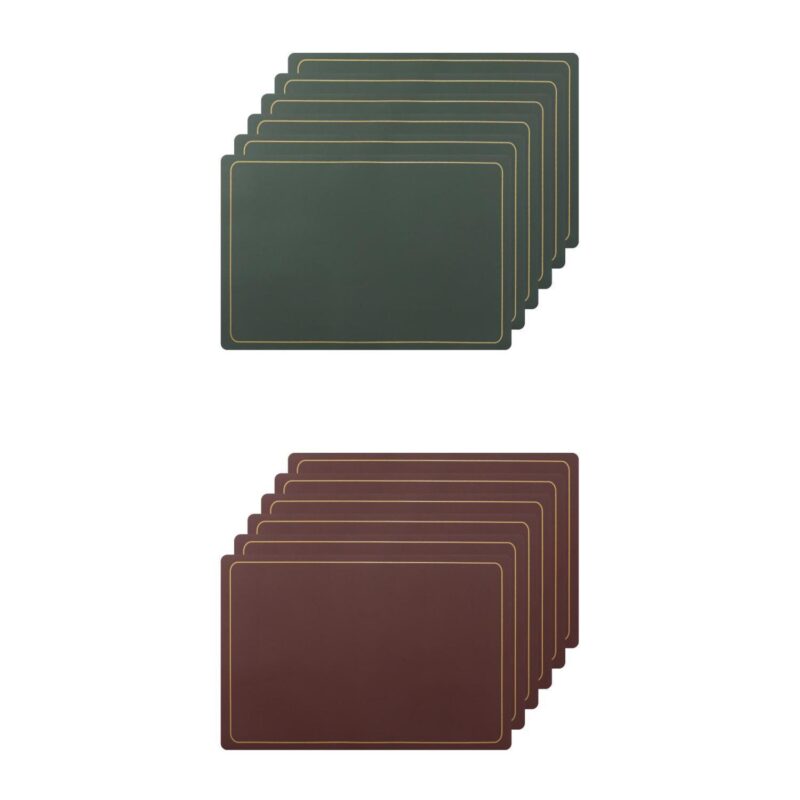 Set Of 12 Heat Resistant Modern Faux Leather Placemats For Kitchen Dining Room 18x12 Inch - Image 16