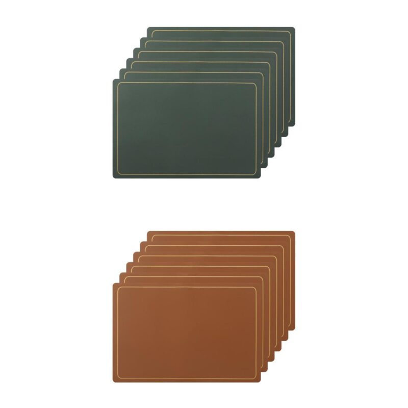 Set Of 12 Heat Resistant Modern Faux Leather Placemats For Kitchen Dining Room 18x12 Inch - Image 17