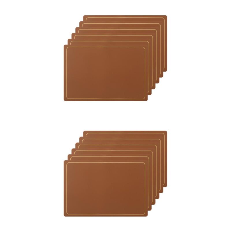 Set Of 12 Heat Resistant Modern Faux Leather Placemats For Kitchen Dining Room 18x12 Inch - Image 11
