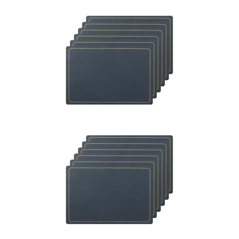 Set Of 12 Heat Resistant Modern Faux Leather Placemats For Kitchen Dining Room 18x12 Inch - Image 7