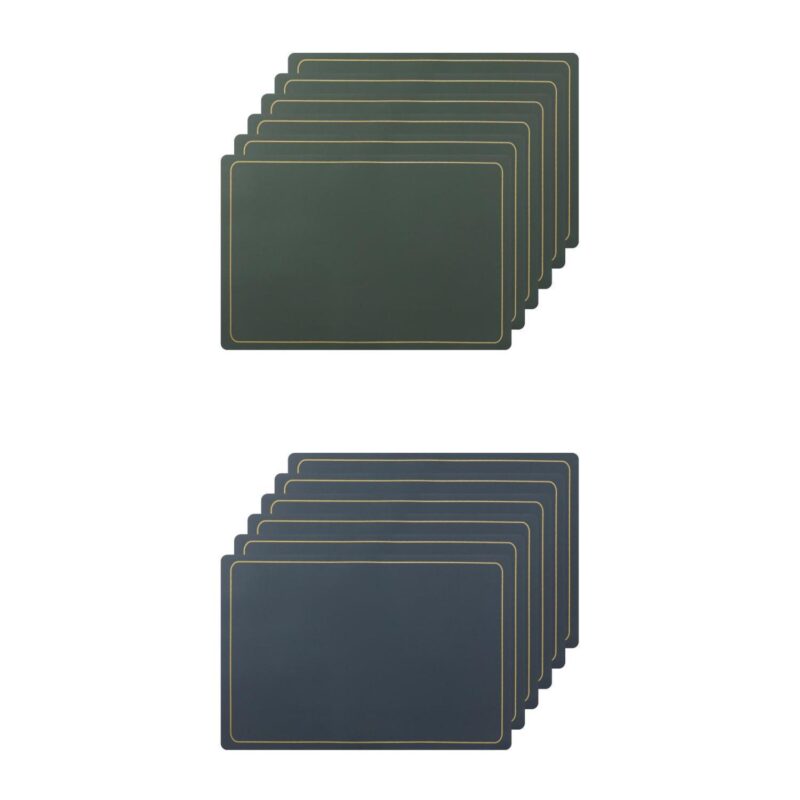 Set Of 12 Heat Resistant Modern Faux Leather Placemats For Kitchen Dining Room 18x12 Inch - Image 14