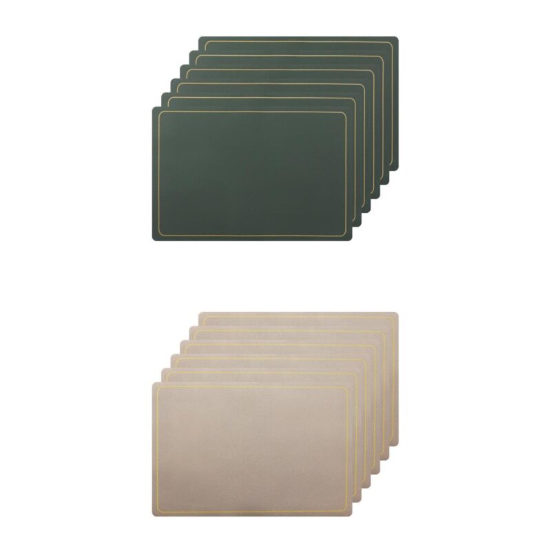 Set Of 12 Heat Resistant Modern Faux Leather Placemats For Kitchen Dining Room 18x12 Inch - Image 13