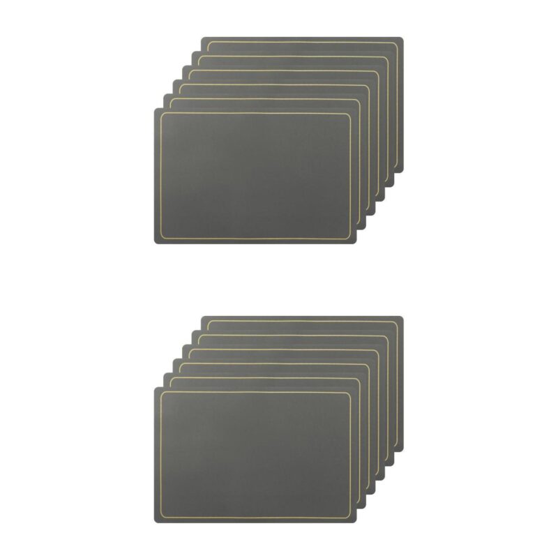 Set Of 12 Heat Resistant Modern Faux Leather Placemats For Kitchen Dining Room 18x12 Inch - Image 15