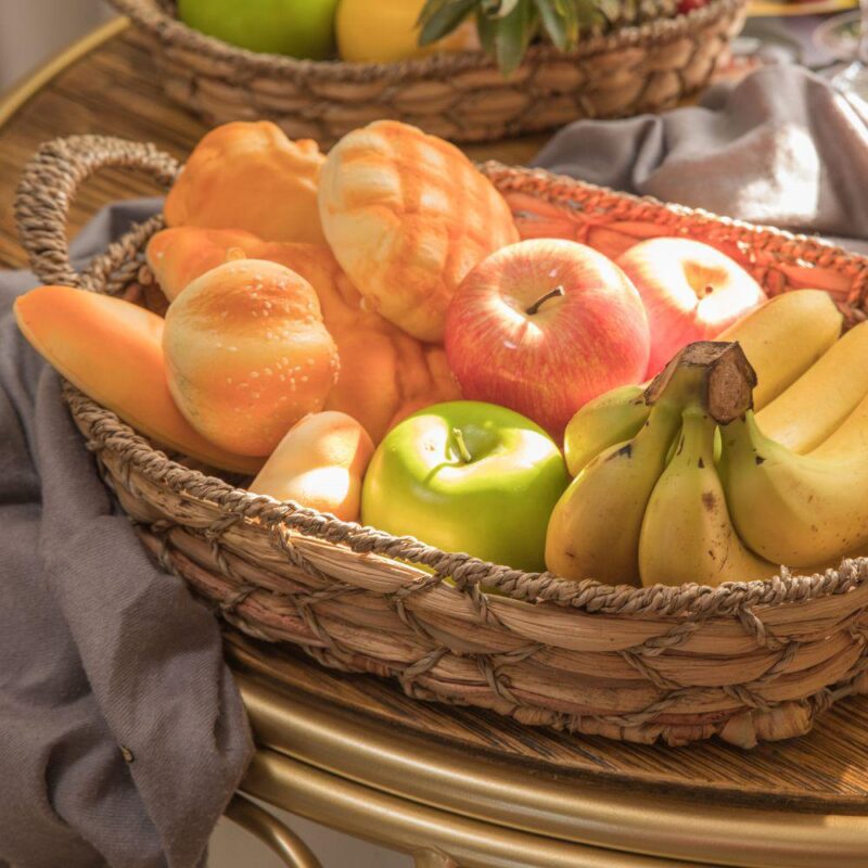 Set Of 4 Seagrass Fruit Bread Basket Tray With Handles - Medium - Image 2