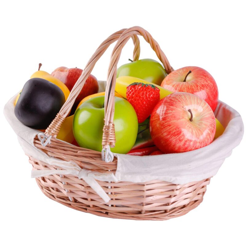 Set of 2 Wicker Picnic Basket with Drop-Down Handles - Perfect as Gift basket for all Occasions - Image 3