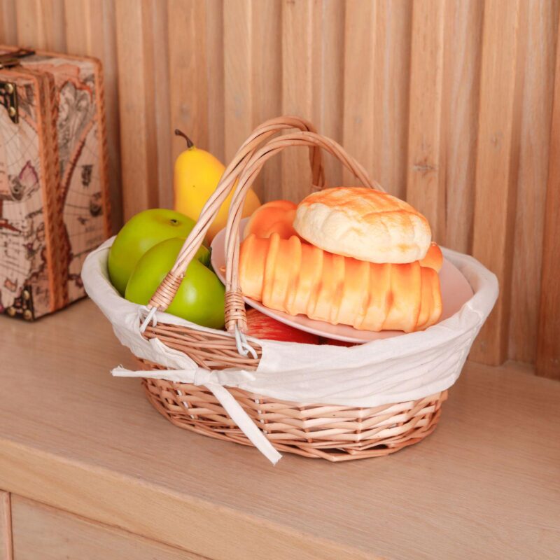 Set of 2 Wicker Picnic Basket with Drop-Down Handles - Perfect as Gift basket for all Occasions - Image 2
