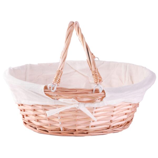 Set of 2 Wicker Picnic Basket with Drop-Down Handles - Perfect as Gift basket for all Occasions