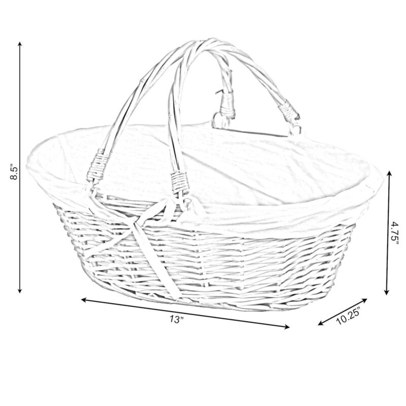 Set of 2 Wicker Picnic Basket with Drop-Down Handles - Perfect as Gift basket for all Occasions - Image 5