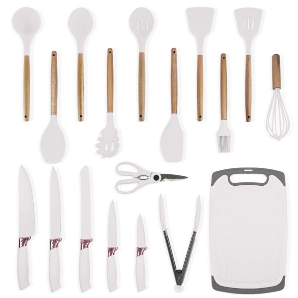 Silicone Cooking Utensils Set - Heat Resistant Kitchen Utensils, 19 Pieces Kitchen Utensil Set